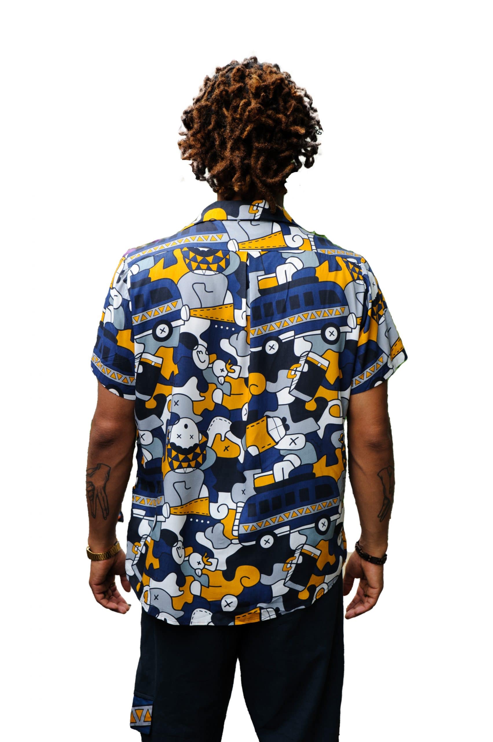 Taxi Brousse Classic Cuban Shirt - Navy - Image 5