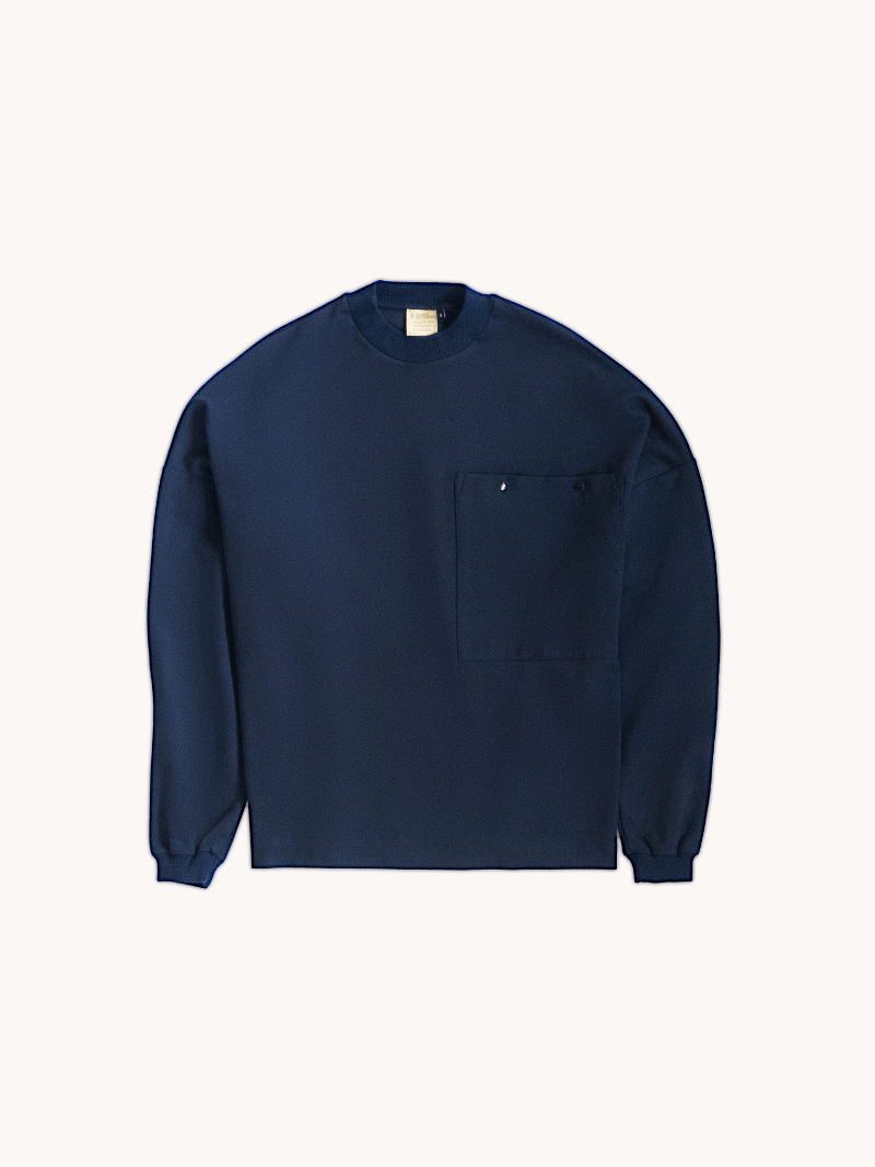 Navy Oversized Pocket Sweatshirt