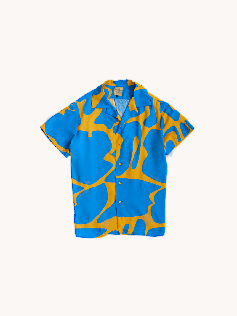 Pangolin Print Blue Cuban Collar