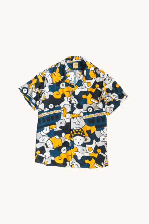 Taxi Brousse Classic Cuban Shirt - Navy