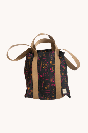 Conversation print tote bag black